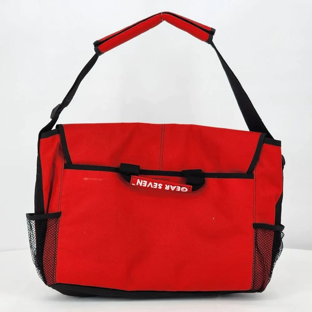 Gear Seven Collection Red Utility Messenger Bag
